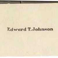 Johnson: Edward T. Johnson calling card