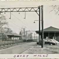 Railroad: Short Hills Train Station & Two Cars, c. 1940