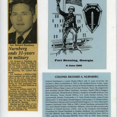 Nurnberg: Richard A. Nurnberg Army Retirement Article, 1996
