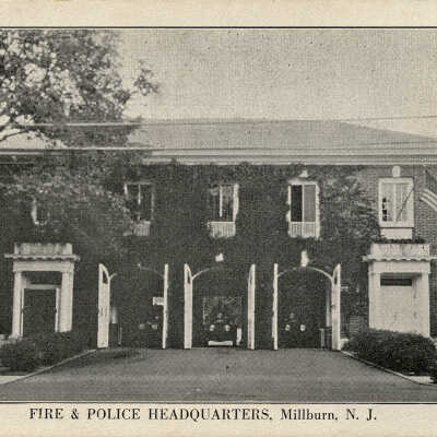 Fire Department: Town Hall, Fire, Police Headquarters Postcard