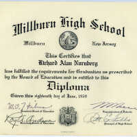 Nurnberg: Richard Alan Nurnberg Millburn High School Diploma, 1959