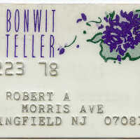 Bonwit Teller Credit/Charge Card