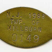 Millburn Township Dog Tag, 1988