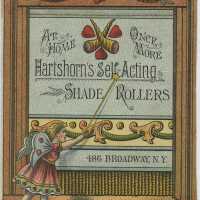 Hartshorn Self-Acting Shade Rollers Trade Card, 1883