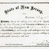 Condit: Special Policeman Certificate Francis Condit, 1869