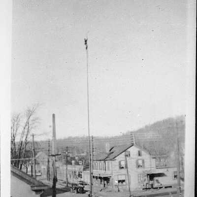Man On Flagpole-Millburn Avenue and Main Street (Four Corners), 1917
