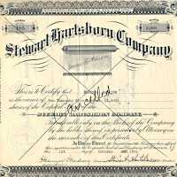 Hartshorn Stock Certificate Henry Harding