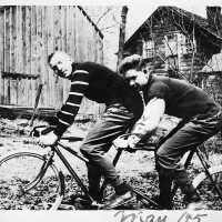 Tandem Bike and riders, May 1915