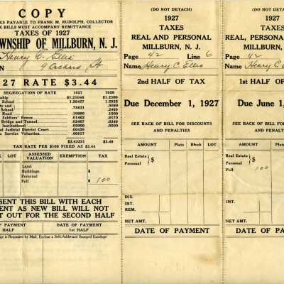 Ellis: Henry C. Ellis 1927 Tax Bill