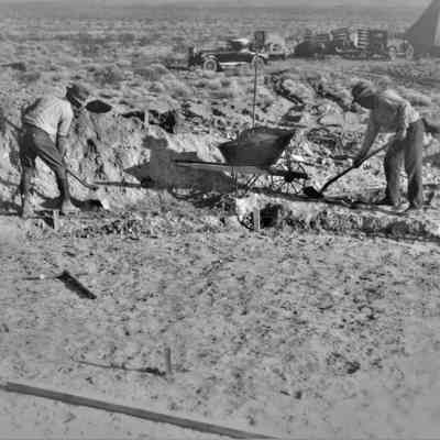 Boulder City water system: excavating the foundation for Boulder City's water tank on lower Colorado Street, 1931