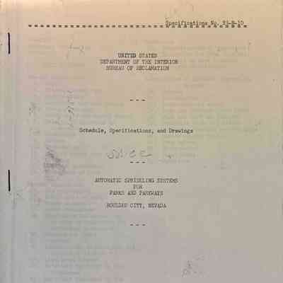 Automatic Sprinkling Systems for Parks and Parkways, Boulder City, Nevada