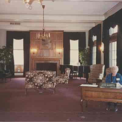 Boulder Dam Hotel lobby with Chamber of Commerce desk April 10, 1997