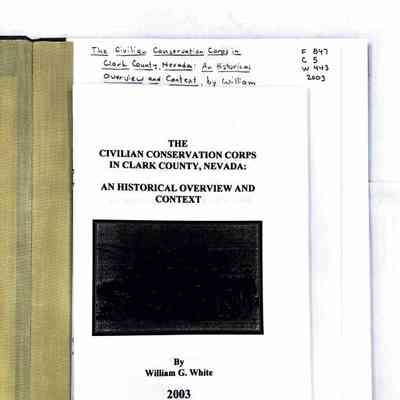 The Civilian Conservation Corps in Clark County, Nevada