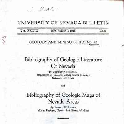 Bibliography of Geologic Literature of Nevada