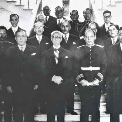 Pascual Ortiz de Rubio & his cabinet at the opening of the 35th Mexican Congress, September 4, 1932