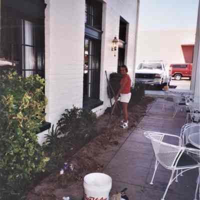 Boulder Dam Hotel exterior: rebuilding the front patio and landscaping August 2006
