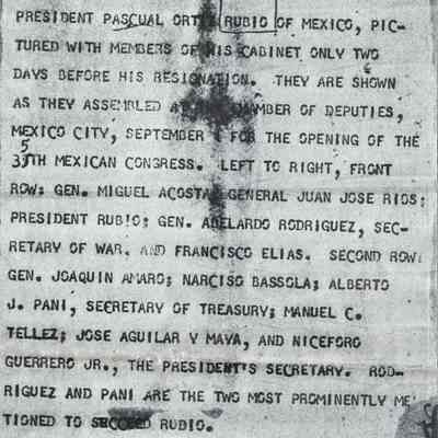 0001:0481: Pascual Ortiz de Rubio & his cabinet at the opening of the 35th Mexican Congress, September 1, 1932