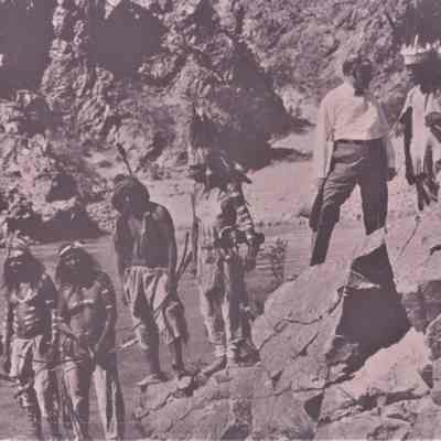 Boulder Canyon- Nevada Governor James G. Scrugham with Moapa Paiutes at the USBR gauging station, 1925