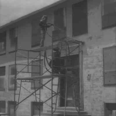 Boulder Dam Hotel 1980 sand blasting exterior renovations