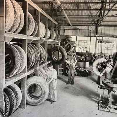 Boulder City Six Co.'s garage tire shop, August 19, 1932