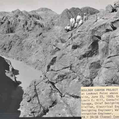 Black Canyon,1929-31: Boulder Canyon Project Board of Engineers at Lookout Point above the dam site, June 23, 1929