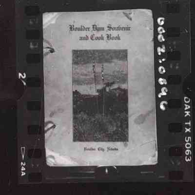 Boulder City Churches: Grace Community Church: Boulder Dam Souvenir and Cook Book published by the Ladies Aid association, 15 November 1933
