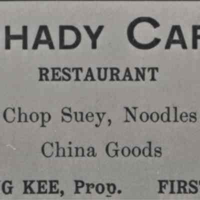 Las Vegas- Business Advertisements, Shady Café [Wong Kee, prop. Oct. 22, 1910]