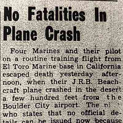 Airports and Aviation - Boulder City: Accidents: U. S. Marine Beechcraft [March 4, 1953]