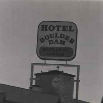 Boulder Dam Hotel sign February 1991