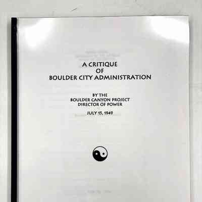 A Critique of Boulder City Administration