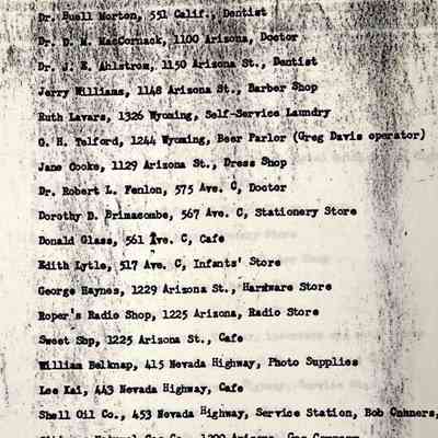 Businesses - Boulder City (1956)