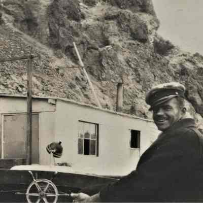 Murl Emery at his Colorado River stop at the entrance to Black Canyon, 1930