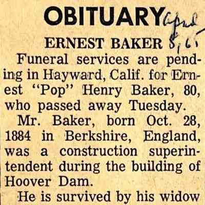 Baker, Ernest Harry "Pop" and family
