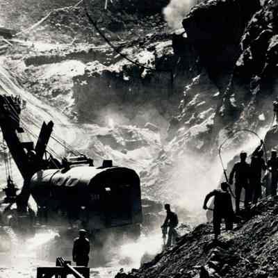 Hoover Dam construction: foundation excavation