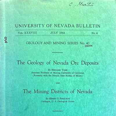 Geology of Nevada Ore Deposits, The