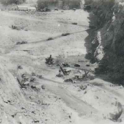 Hoover Dam construction: foundation excavation