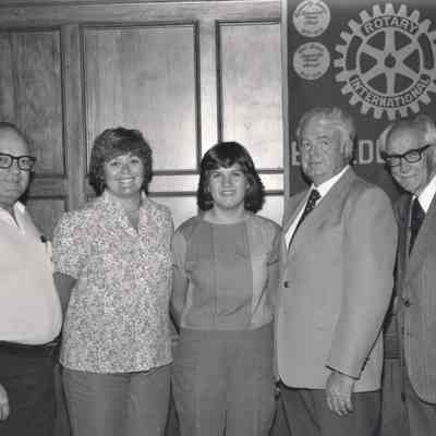 Boulder Dam Hotel lobby: Peace Seekers' Clipper Club contest winner, ca. 1981