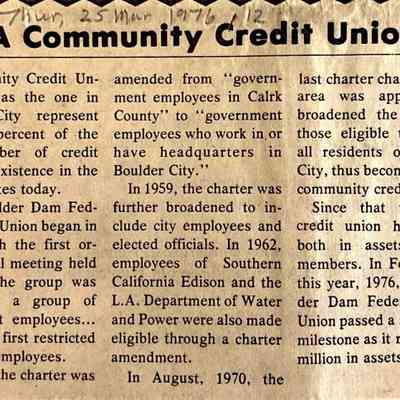 Banks and Financial Institutions - Boulder City: Boulder Dam Credit Union [1940s-80s]
