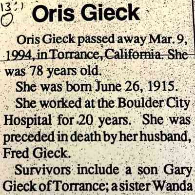 Gieck, Fred and Oris