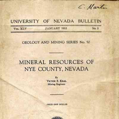 Mineral Resources of Nye County, Nevada