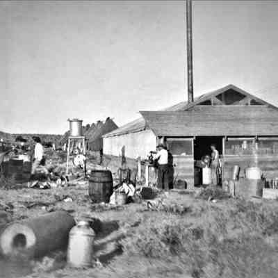 Six Companies temporary camp mess hall, 1931