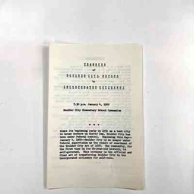 Boulder City Incorporation: documents [1949-67]