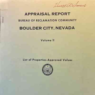 Boulder City, Nevada, Appraisal Report Volume 2 (3 copies)