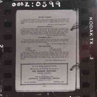 Boulder City Churches: Grace Community Church: Boulder Dam Souvenir and Cook Book published by the Ladies Aid association, 15 November 1933