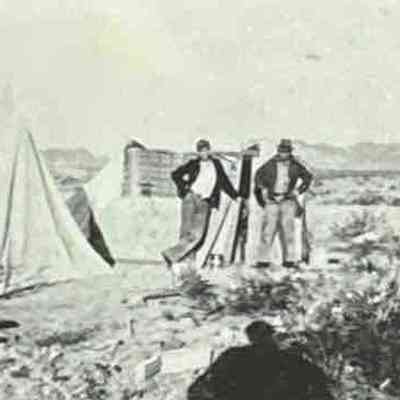 McKeeversville, NV- c. 1931-32 tent house with two unidentified men