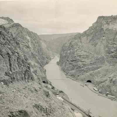 Hoover Dam construction: Black Canyon damsite