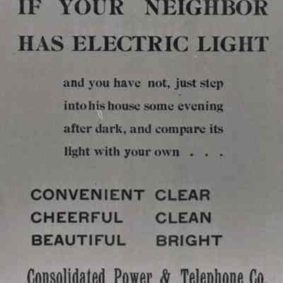 Las Vegas- Business Advertisement Consolidated Power and Telephone Co. - Oct. 22, 1910