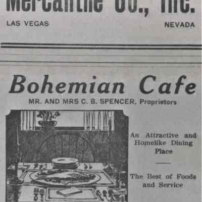 Las Vegas- Business Advertisement; Bohemian Café [Las Vegas Age, Dec. 26, 1925, p. 4]