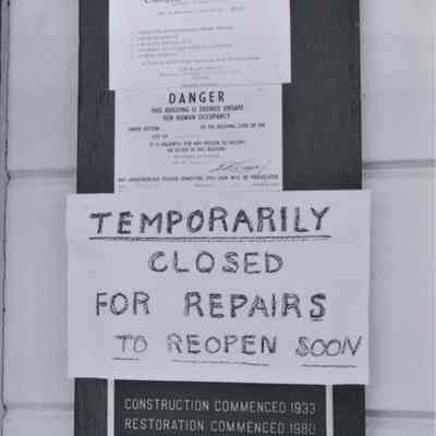 Boulder Dam Hotel- storm damage to roof July 1983
