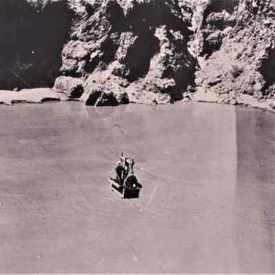 Boulder Canyon, 1920s- handcar at the USBR gauging station in Boulder Canyon, 1925